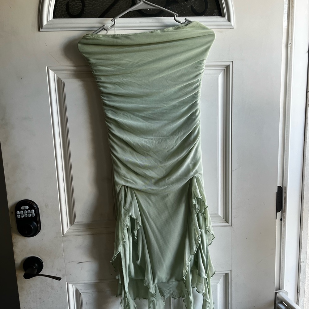 Green Off-Shoulder Dress